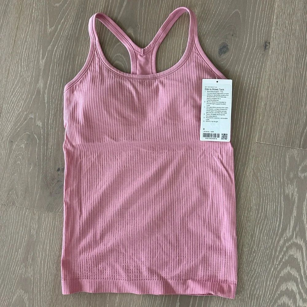 Womens Lululenon Ebb to Street Pink Tank Top